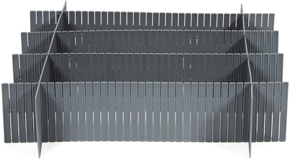 Drawer dividers, Set of 6, FREE DRAWER ORGANISER, 44 x H 10 cm, Grey in the group Storage / Wardrobe storage / Sorting boxes at SmartaSaker.se (41894)