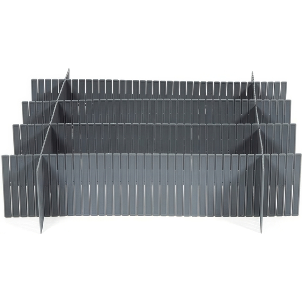 Drawer dividers, Set of 6, FREE DRAWER ORGANISER, 44 x H 10 cm, Grey in the group Storage / Wardrobe storage / Sorting boxes at SmartaSaker.se (41894)