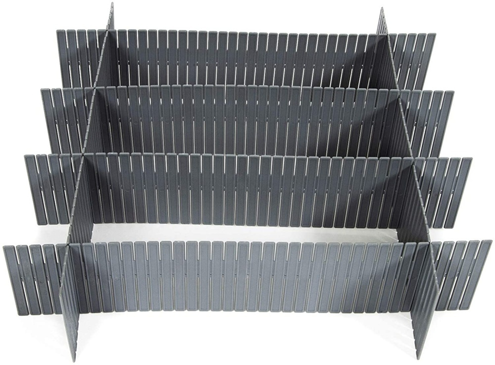 Drawer dividers, Set of 6, FREE DRAWER ORGANISER, 44 x H 10 cm, Grey in the group Storage / Wardrobe storage / Sorting boxes at SmartaSaker.se (41894)
