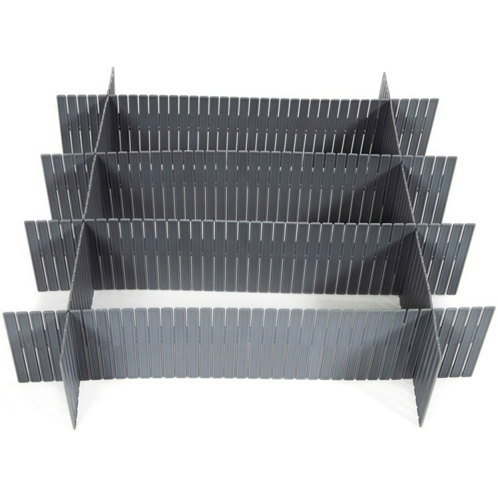 Drawer dividers, Set of 6, FREE DRAWER ORGANISER, 44 x H 10 cm, Grey in the group Storage / Wardrobe storage / Sorting boxes at SmartaSaker.se (41894)