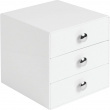Three drawer box storage, ID VANITY DRAWER, 16,5 x 16,5 x H 16,5 cm, White