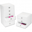 Three drawer box storage, ID VANITY DRAWER, 16,5 x 16,5 x H 16,5 cm, White