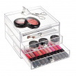 Three drawer box storage, ID CLARITY SLIM VANITY DRAWER, 16,5 x 16,5 x H 12,5 cm, Clear Three drawer box storage, ID CLARITY SLIM VANITY DRAWER, 16,5 x 16,5 x H 12,5 cm, Clear