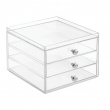 Three drawer box storage, ID CLARITY SLIM VANITY DRAWER, 16,5 x 16,5 x H 12,5 cm, Clear Three drawer box storage, ID CLARITY SLIM VANITY DRAWER, 16,5 x 16,5 x H 12,5 cm, Clear