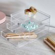 Three drawer box storage, ID CLARITY SLIM VANITY DRAWER, 16,5 x 16,5 x H 12,5 cm, Clear Three drawer box storage, ID CLARITY SLIM VANITY DRAWER, 16,5 x 16,5 x H 12,5 cm, Clear