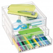 Three drawer box storage, ID CLARITY SLIM VANITY DRAWER, 16,5 x 16,5 x H 12,5 cm, Clear Three drawer box storage, ID CLARITY SLIM VANITY DRAWER, 16,5 x 16,5 x H 12,5 cm, Clear