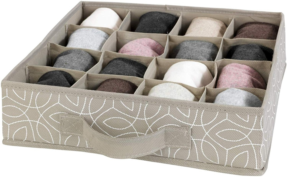 Drawer Organizer 16 compartments, BALANCE, 31 x 31 x H8,5 cm, Beige in the group Storage / Wardrobe storage / Sorting boxes at SmartaSaker.se (41904)