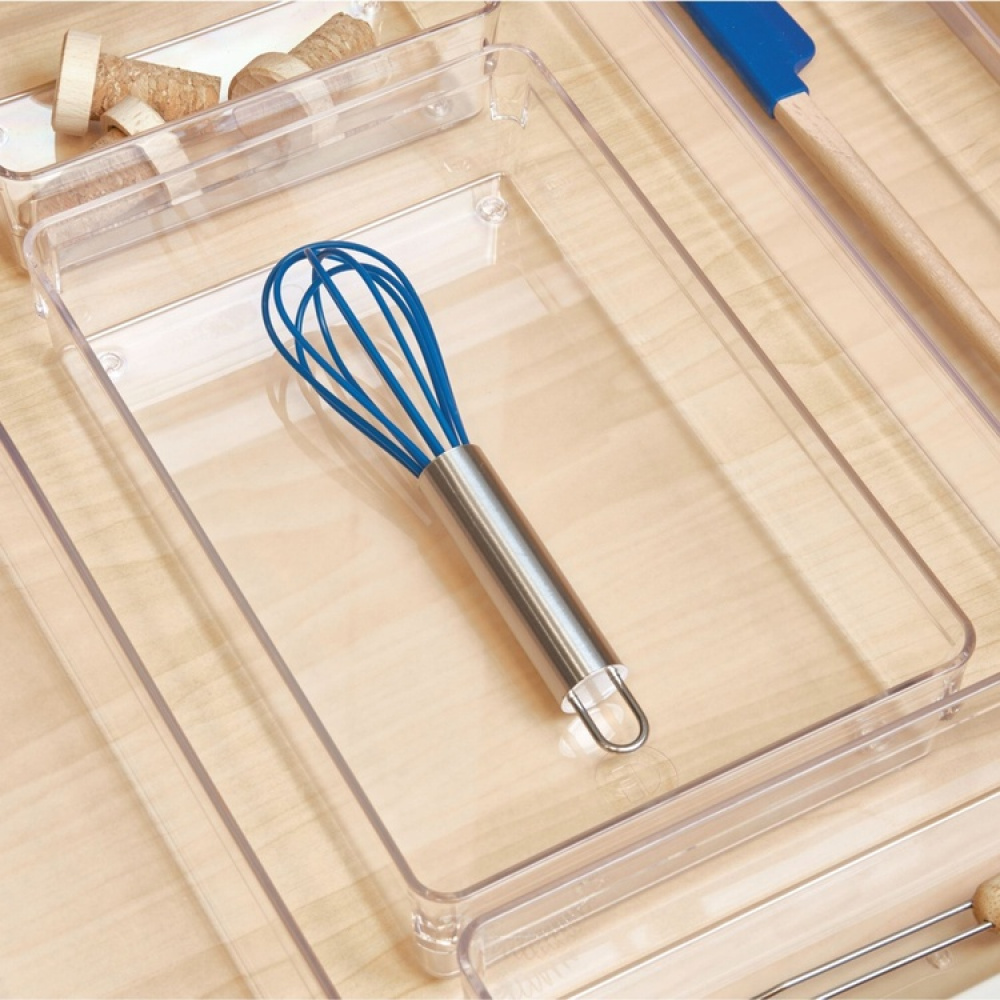 Drawer Organisers, iDESIGN DRAWER SOLUTIONS MEDIUM, 22,9 x 15,2 x H 5,1 cm, Transparent in the group Storage / Storage boxes / Mini organizers at SmartaSaker.se (41905)