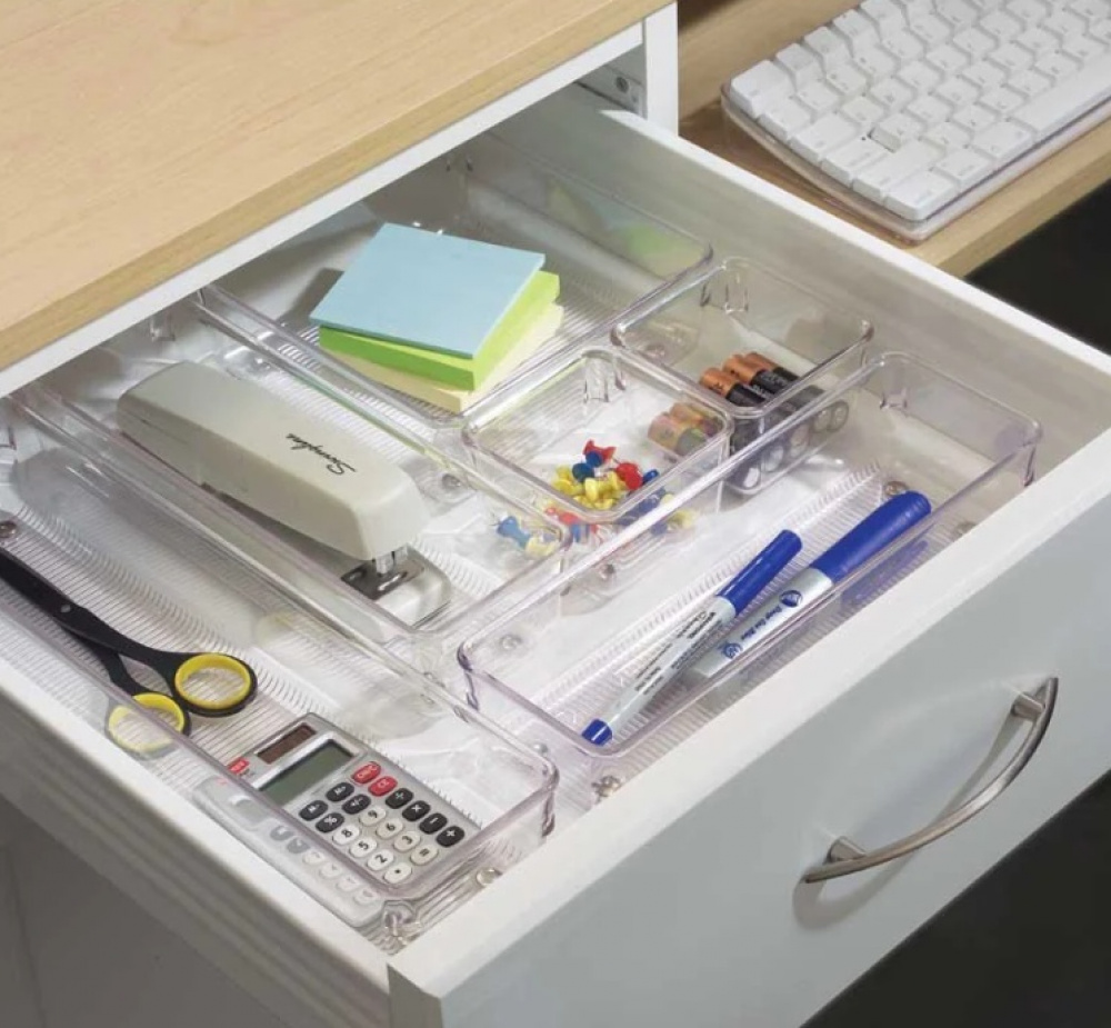 Drawer Organisers, LINUS SHALLOW LARGE, 30,5 x 15,2 x H 5,1 cm, Transparent in the group Storage / Kitchen storage / Kitchen cabinet organizers / Cutlery drawers at SmartaSaker.se (41916)
