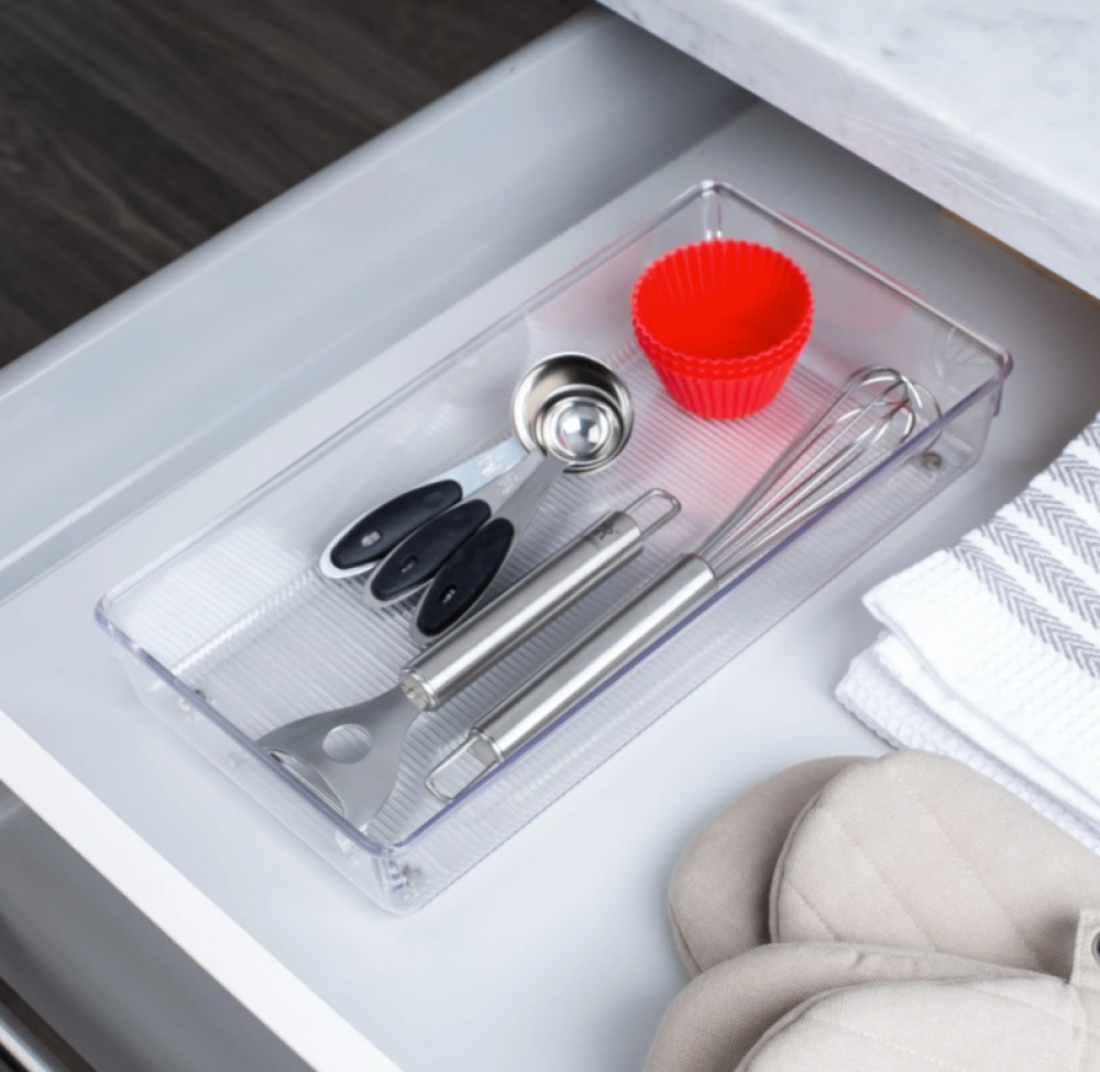 Drawer Organisers, LINUS SHALLOW LARGE, 30,5 x 15,2 x H 5,1 cm, Transparent in the group Storage / Kitchen storage / Kitchen cabinet organizers / Cutlery drawers at SmartaSaker.se (41916)