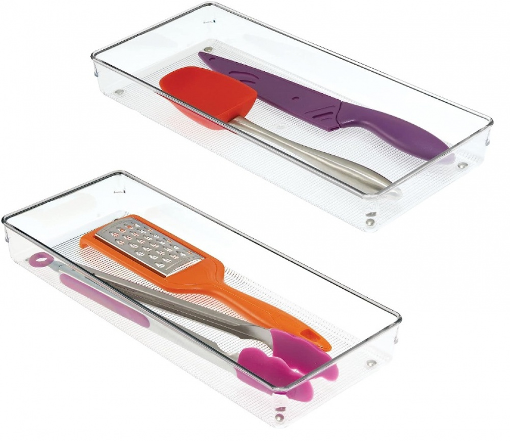 Drawer Organisers, LINUS SHALLOW XL, 38,1 x 15,2 x H 5,1 cm, Transparent in the group Storage / Kitchen storage / Kitchen cabinet organizers / Cutlery drawers at SmartaSaker.se (41918)