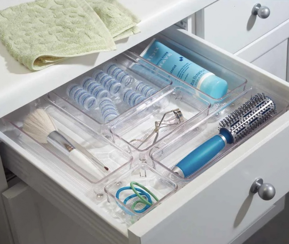 Drawer Organisers, LINUS SHALLOW XL, 38,1 x 15,2 x H 5,1 cm, Transparent in the group Storage / Kitchen storage / Kitchen cabinet organizers / Cutlery drawers at SmartaSaker.se (41918)