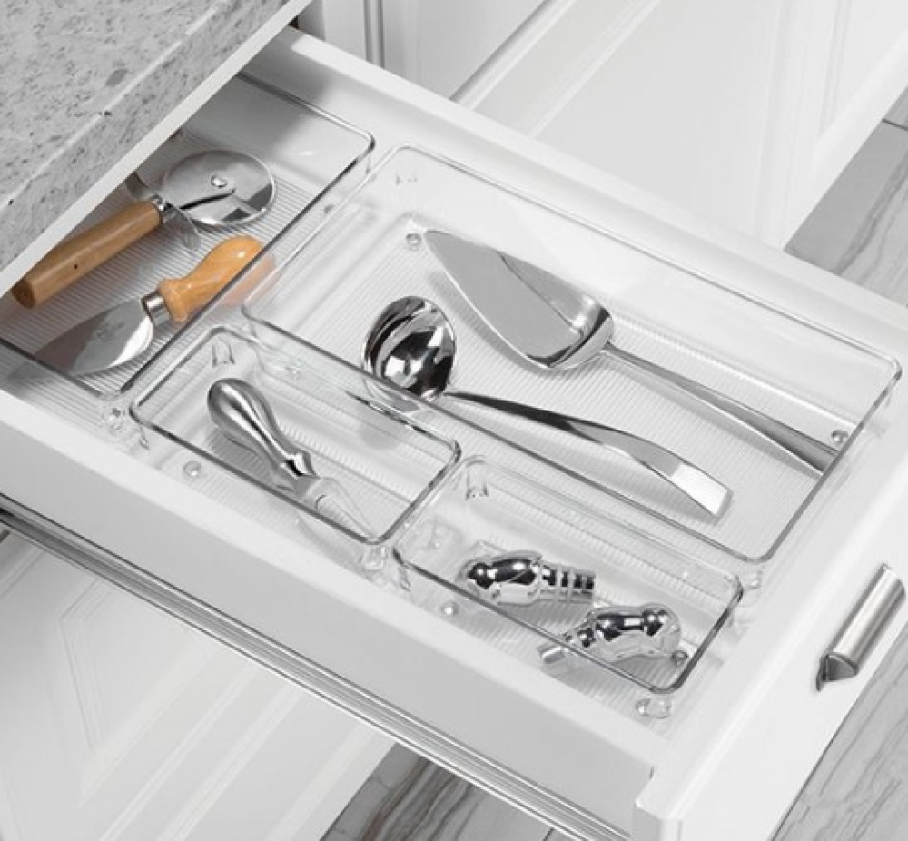 Drawer Organisers, LINUS SHALLOW XL, 38,1 x 15,2 x H 5,1 cm, Transparent in the group Storage / Kitchen storage / Kitchen cabinet organizers / Cutlery drawers at SmartaSaker.se (41918)