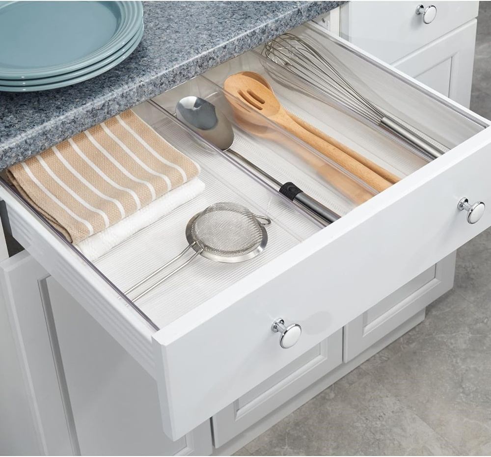 Cutlery Tray, Expandable, GRAND UTENSILS, 40,6~57 x 30,5 x H 7,6 cm, Transparent in the group Storage / Kitchen storage / Kitchen cabinet organizers / Cutlery drawers at SmartaSaker.se (41922)
