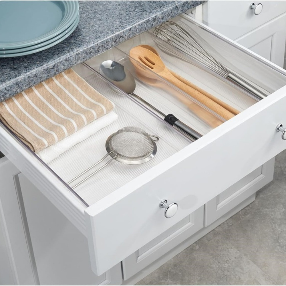 Cutlery Tray, Expandable, GRAND UTENSILS, 40,6~57 x 30,5 x H 7,6 cm, Transparent in the group Storage / Kitchen storage / Kitchen cabinet organizers / Cutlery drawers at SmartaSaker.se (41922)