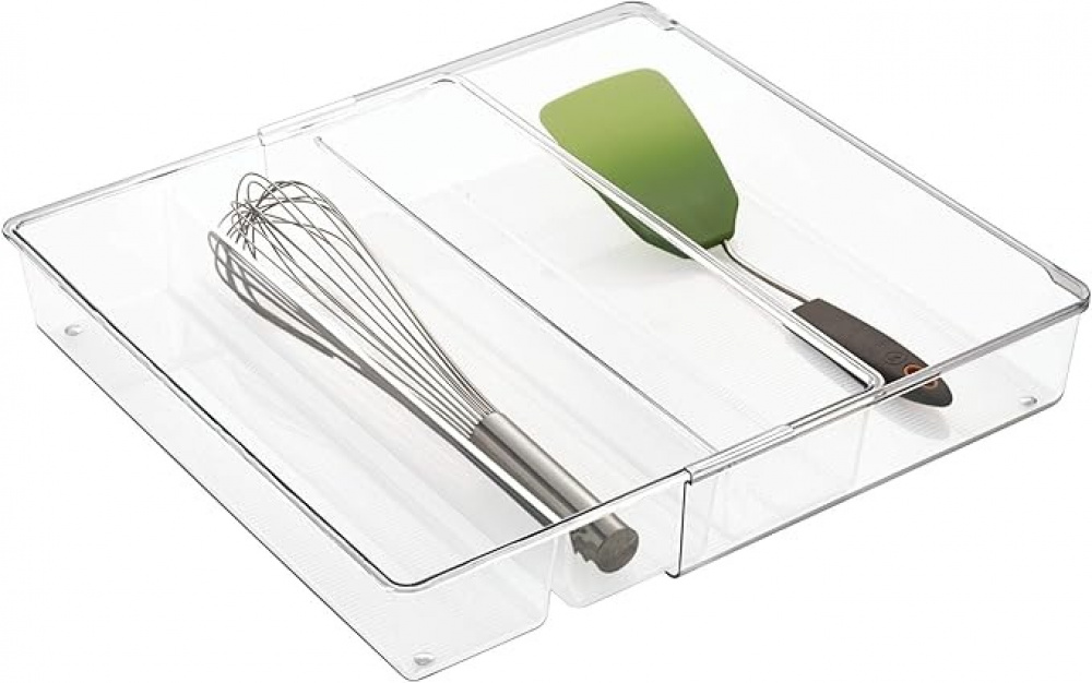 Cutlery Tray, Expandable, GRAND UTENSILS, 40,6~57 x 30,5 x H 7,6 cm, Transparent in the group Storage / Kitchen storage / Kitchen cabinet organizers / Cutlery drawers at SmartaSaker.se (41922)
