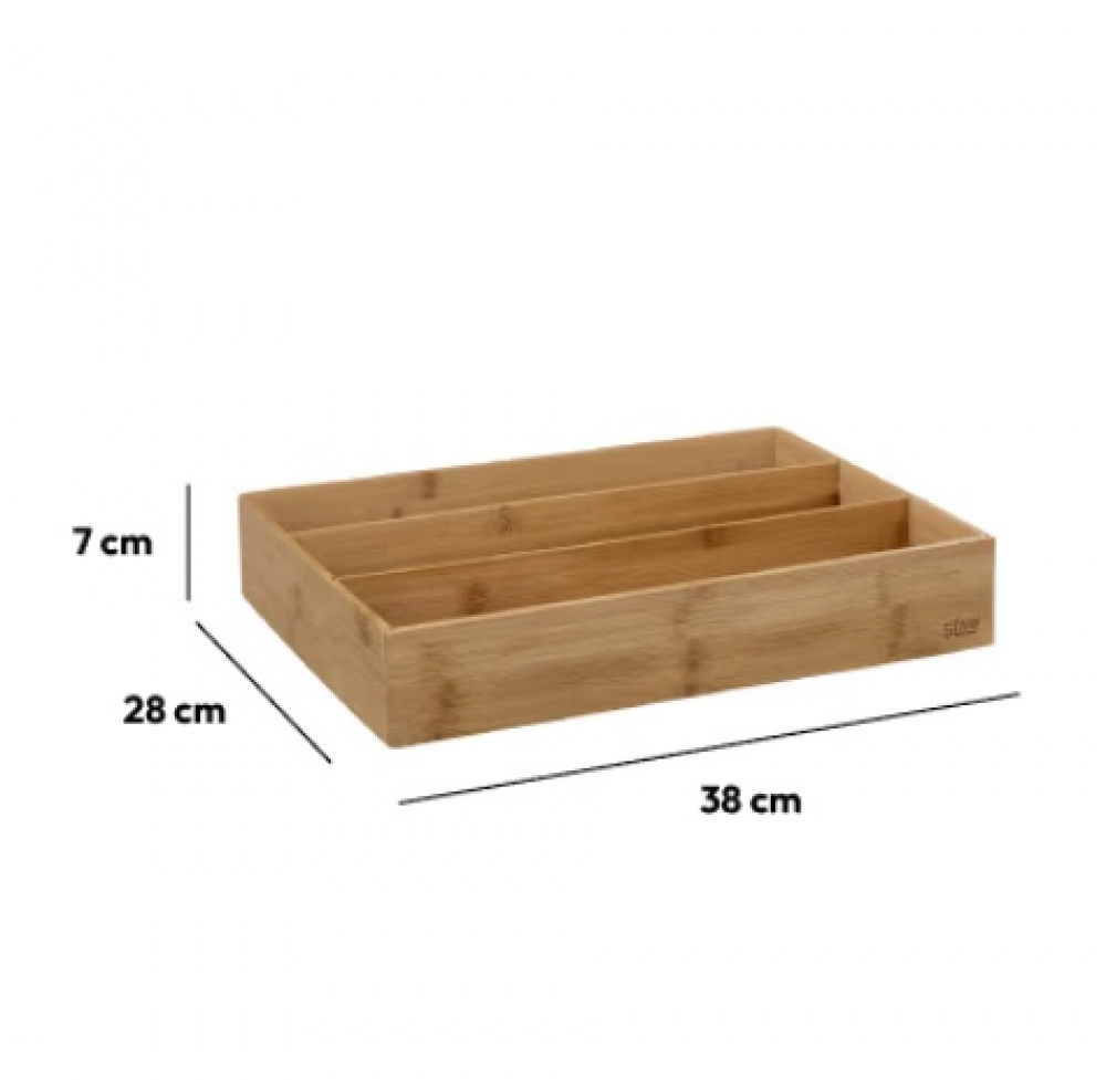Storage Tray for utensils, Bamboo, TIDY SMART, 38 x 28 x H 7 cm, Nature in the group Storage / Kitchen storage / Kitchen cabinet organizers / Cutlery drawers at SmartaSaker.se (41923)