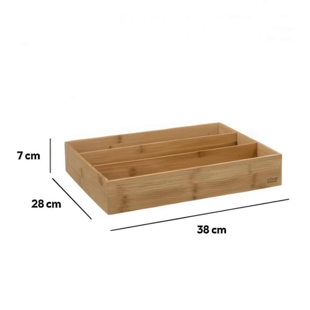 Storage Tray for utensils, Bamboo, TIDY SMART, 38 x 28 x H 7 cm, Nature in the group Storage / Kitchen storage / Kitchen cabinet organizers / Cutlery drawers at SmartaSaker.se (41923)
