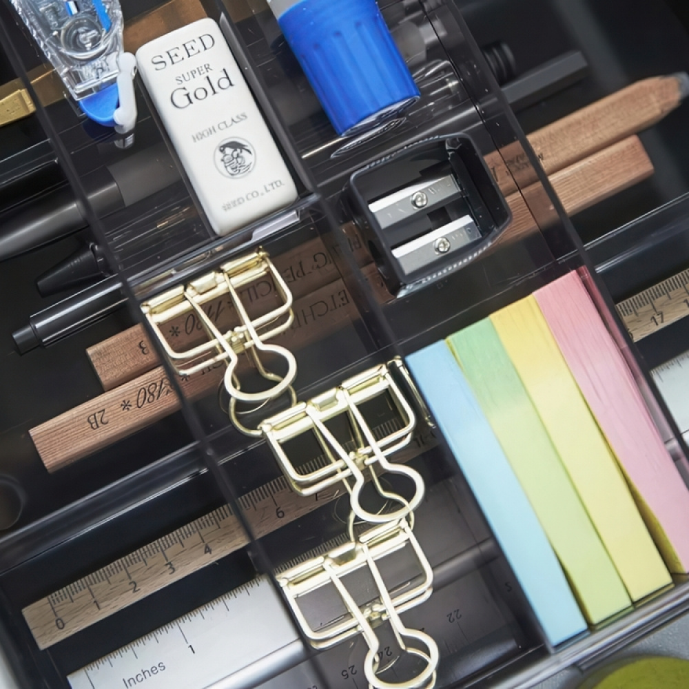 Drawer insert & organizer, TOWER, EXPANDABLE, 25 ~ 45 x 25x H 5,5 cm, Yamazaki, Black in the group Storage / Kitchen storage / Kitchen cabinet organizers / Cutlery drawers at SmartaSaker.se (41925)