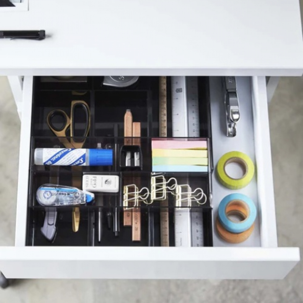 Drawer insert & organizer, TOWER, EXPANDABLE, 25 ~ 45 x 25x H 5,5 cm, Yamazaki, Black in the group Storage / Kitchen storage / Kitchen cabinet organizers / Cutlery drawers at SmartaSaker.se (41925)