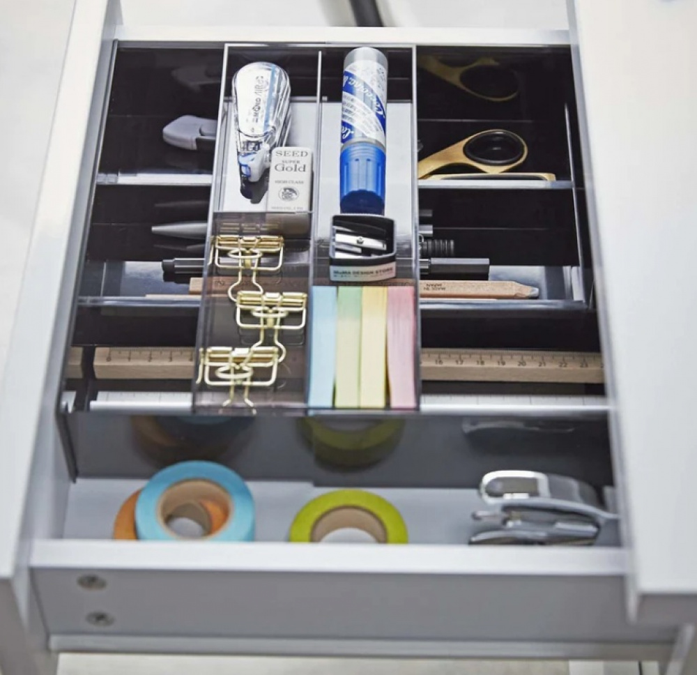 Drawer insert & organizer, TOWER, EXPANDABLE, 25 ~ 45 x 25x H 5,5 cm, Yamazaki, Black in the group Storage / Kitchen storage / Kitchen cabinet organizers / Cutlery drawers at SmartaSaker.se (41925)