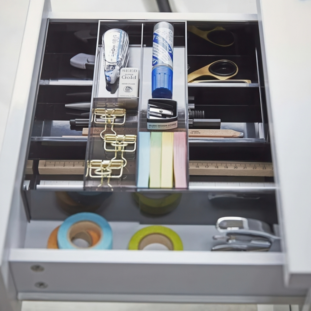 Drawer insert & organizer, TOWER, EXPANDABLE, 25 ~ 45 x 25x H 5,5 cm, Yamazaki, Black in the group Storage / Kitchen storage / Kitchen cabinet organizers / Cutlery drawers at SmartaSaker.se (41925)