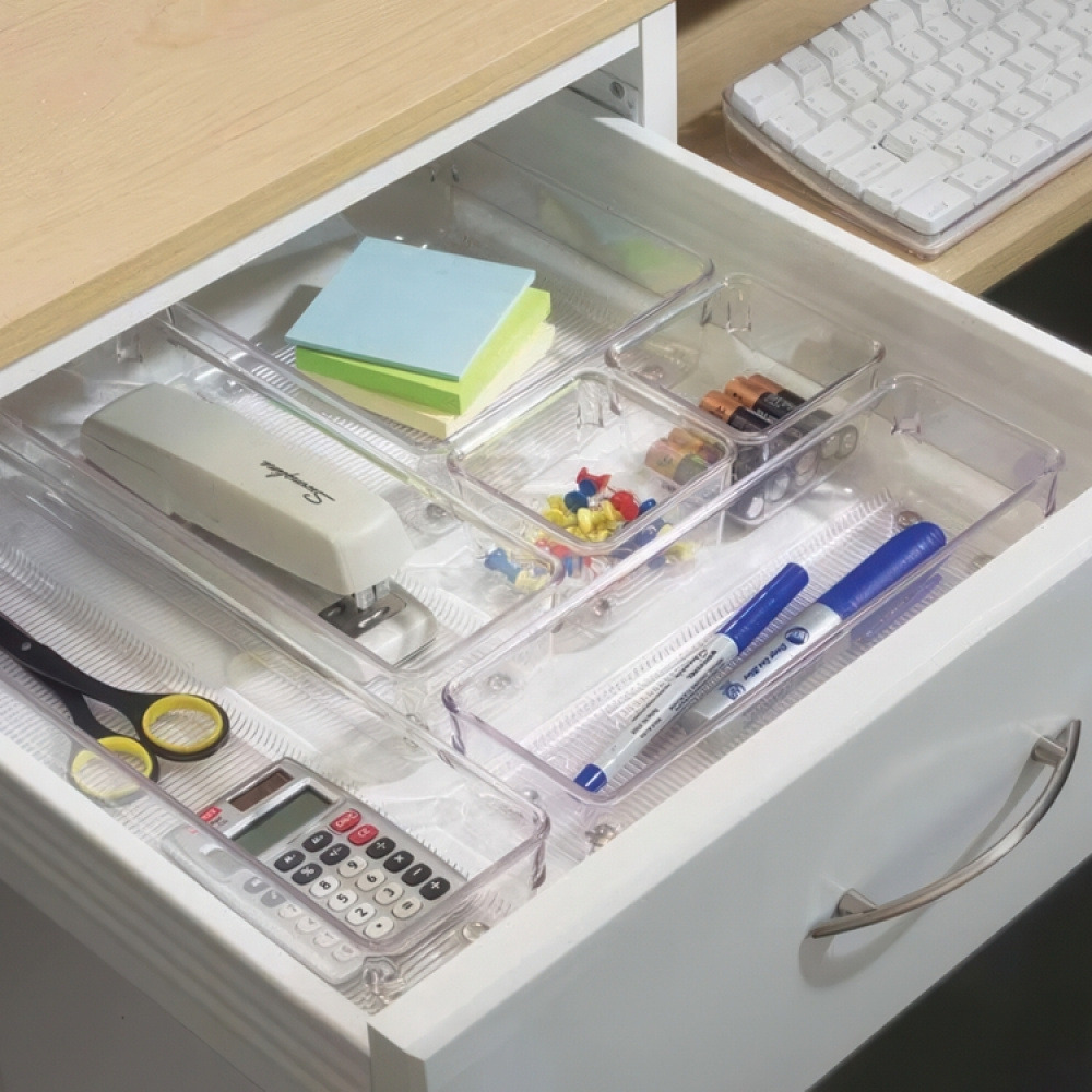 Drawer Organisers, LINUS SHALLOW LARGE, 32,5 x 8,1 x H 5,1 cm, Transparent in the group Storage / Kitchen storage / Kitchen cabinet organizers / Cutlery drawers at SmartaSaker.se (41930)