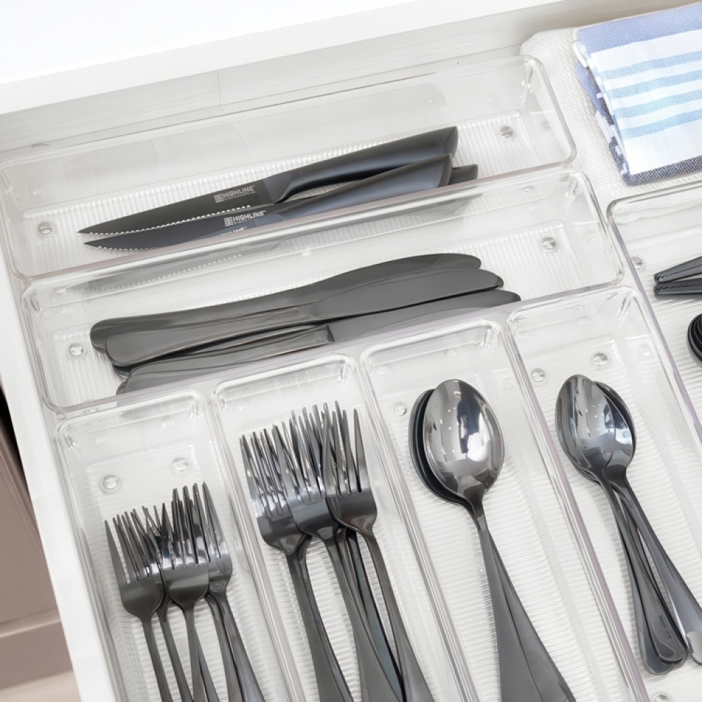 Drawer Organisers, LINUS SHALLOW MEDIUM, 25 x 8,1 x H 5,1 cm, Transparent in the group Storage / Kitchen storage / Storage jars at SmartaSaker.se (41931)