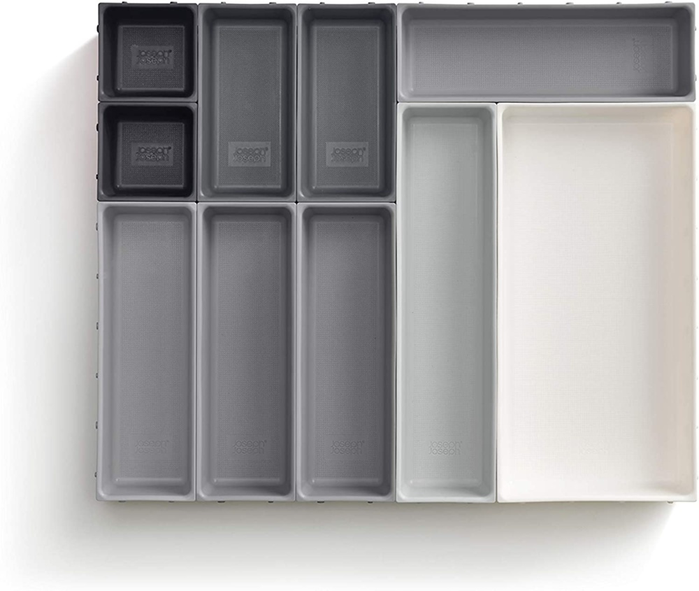 Storage trays, Set of 10, BLOX LARGE DRAWER ORGANISER, Joseph Joseph, Grey / White in the group Storage / Kitchen storage / Kitchen cabinet organizers / Cutlery drawers at SmartaSaker.se (41939)