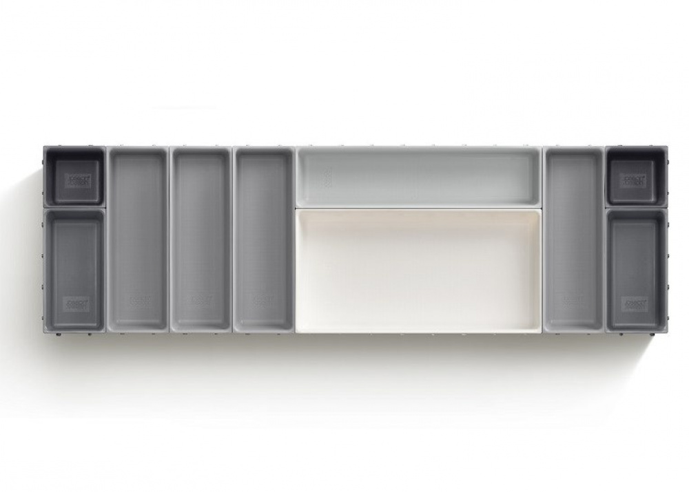 Storage trays, Set of 10, BLOX LARGE DRAWER ORGANISER, Joseph Joseph, Grey / White in the group Storage / Kitchen storage / Kitchen cabinet organizers / Cutlery drawers at SmartaSaker.se (41939)