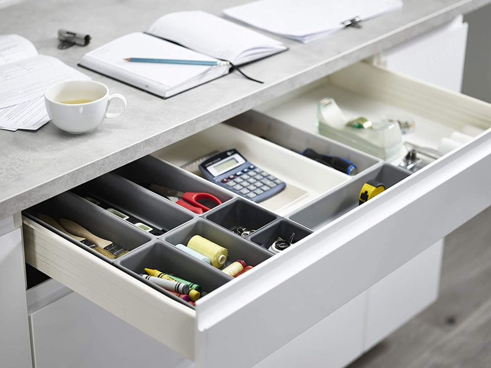 Storage trays, Set of 10, BLOX LARGE DRAWER ORGANISER, Joseph Joseph, Grey / White in the group Storage / Kitchen storage / Kitchen cabinet organizers / Cutlery drawers at SmartaSaker.se (41939)