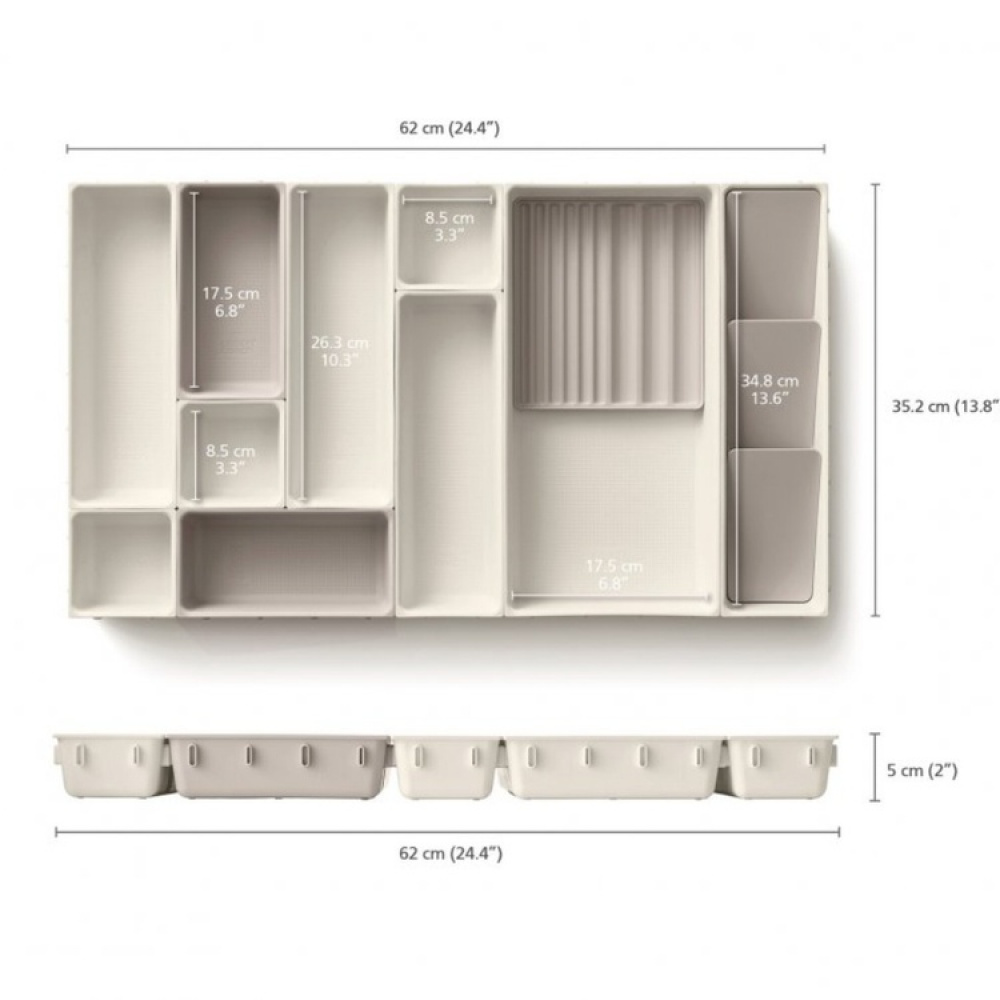 Storage trays, Set of 12, VIVA LARGE DRAWER ORGANISER, Joseph Joseph, Shell in the group Storage / Kitchen storage / Kitchen cabinet organizers / Cutlery drawers at SmartaSaker.se (41940)