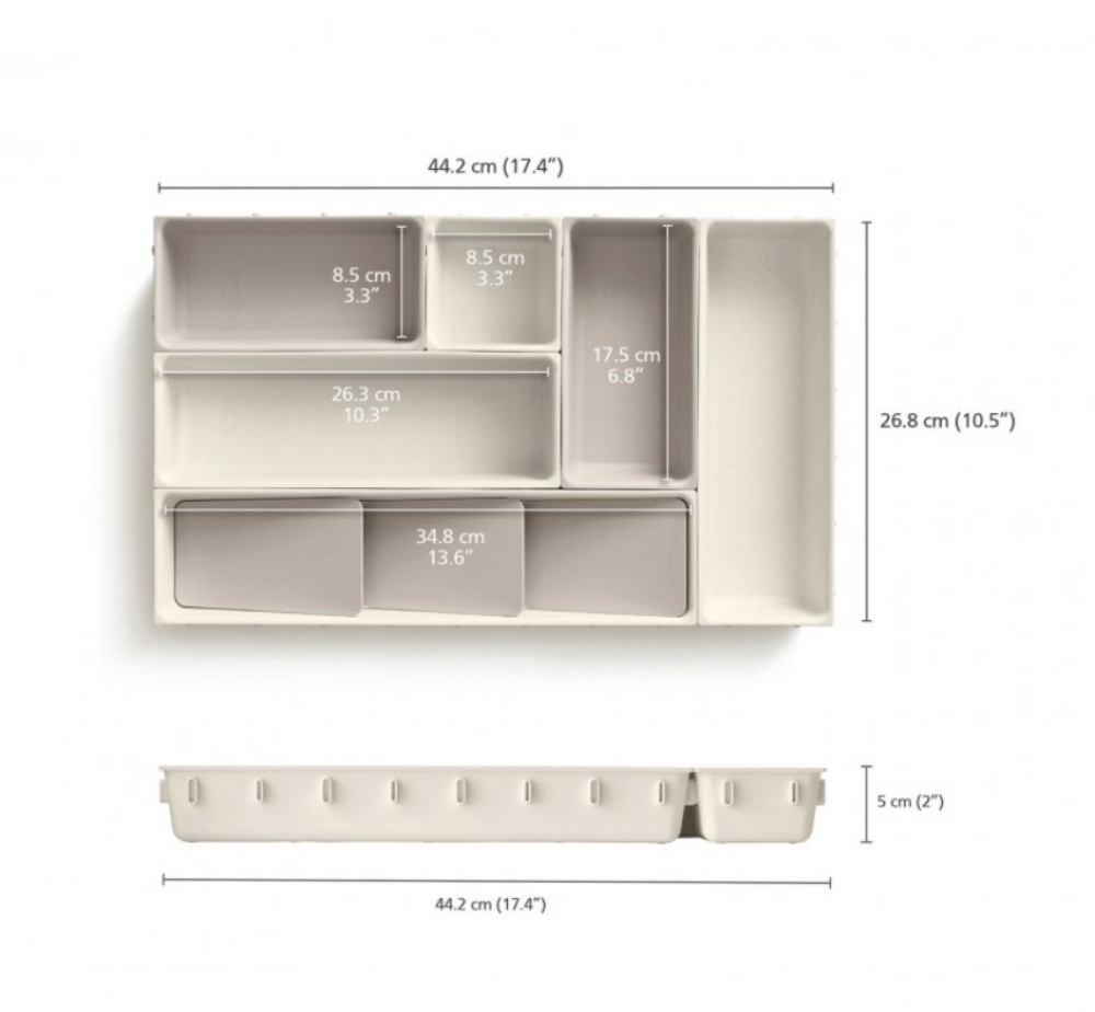 Storage trays, Set of 7, VIVA DRAWER ORGANISER, Joseph Joseph, Shell in the group Storage / Kitchen storage / Kitchen cabinet organizers / Cutlery drawers at SmartaSaker.se (41941)