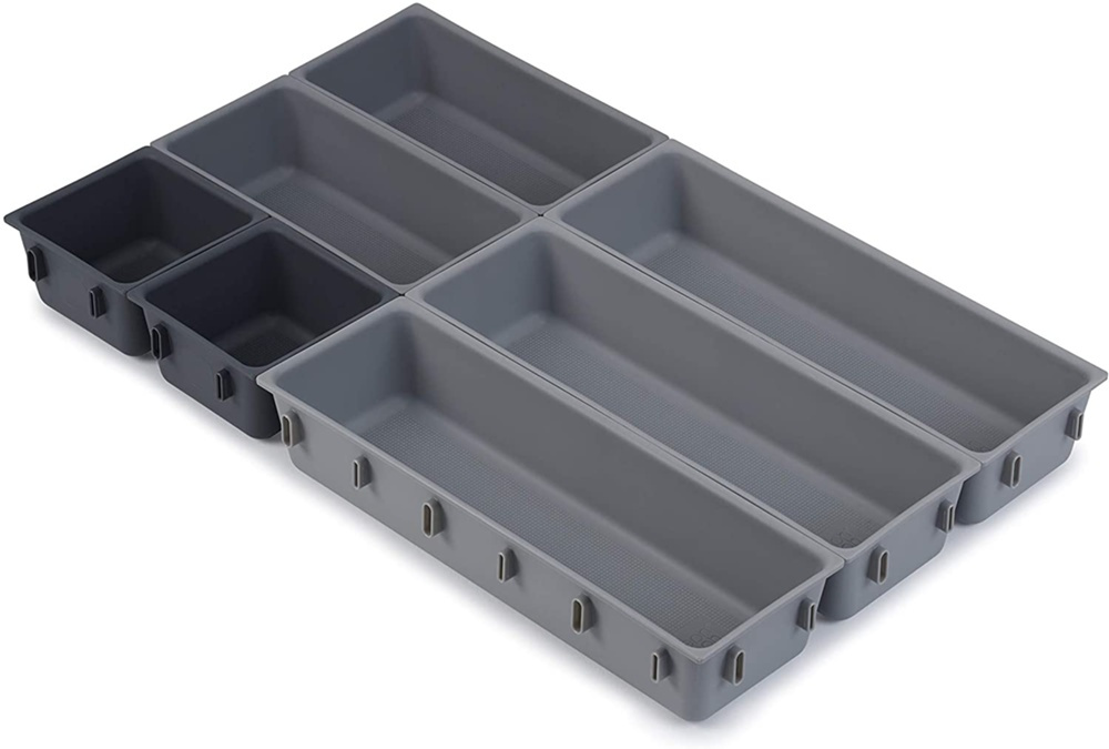 Storage trays, Set of 7, BLOX SMALL DRAWER ORGANISER, Joseph Joseph, Grey in the group Storage / Kitchen storage / Kitchen cabinet organizers / Cutlery drawers at SmartaSaker.se (41942)