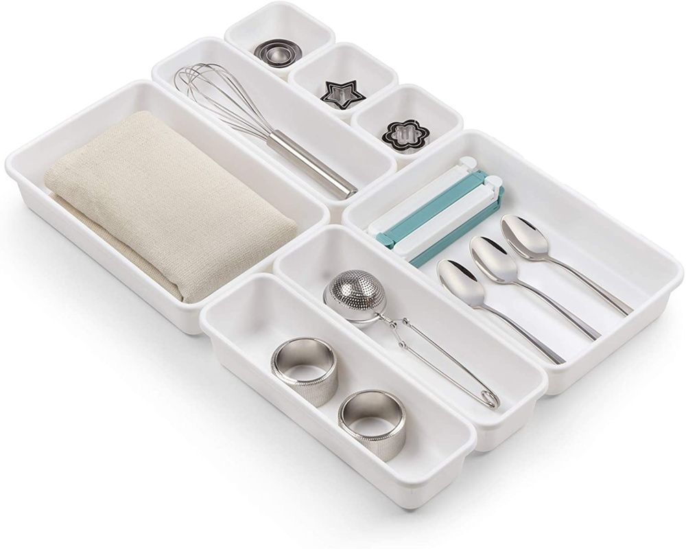Drawer Organisers, Set of 8, MODULAR TRAYS, White in the group Storage / Kitchen storage / Kitchen cabinet organizers / Cutlery drawers at SmartaSaker.se (41943)
