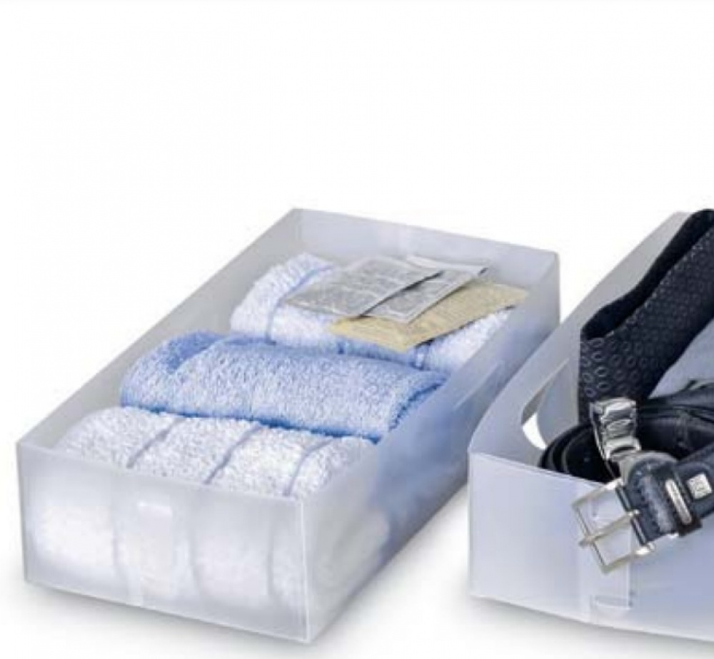 Drawer organizers, Set of 2, DIVISORI PER CASETTI, 15,5 x 30 x H 8 cm, Transparetnt White in the group Storage / Wardrobe storage / Sorting boxes at SmartaSaker.se (41944)