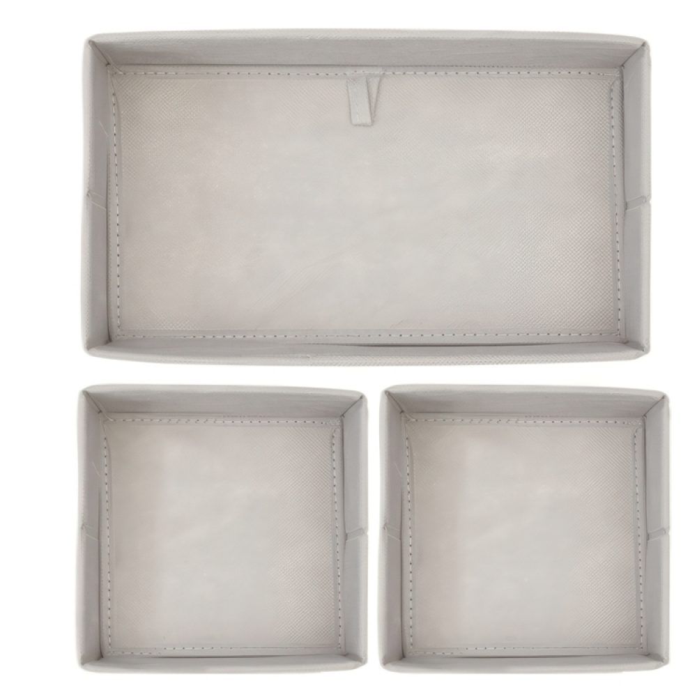 Dresser organizers,Set of 3, CHEVRON ACCESSORY ORGANISER, Grey / Beige in the group Storage / Wardrobe storage / Sorting boxes at SmartaSaker.se (41946)