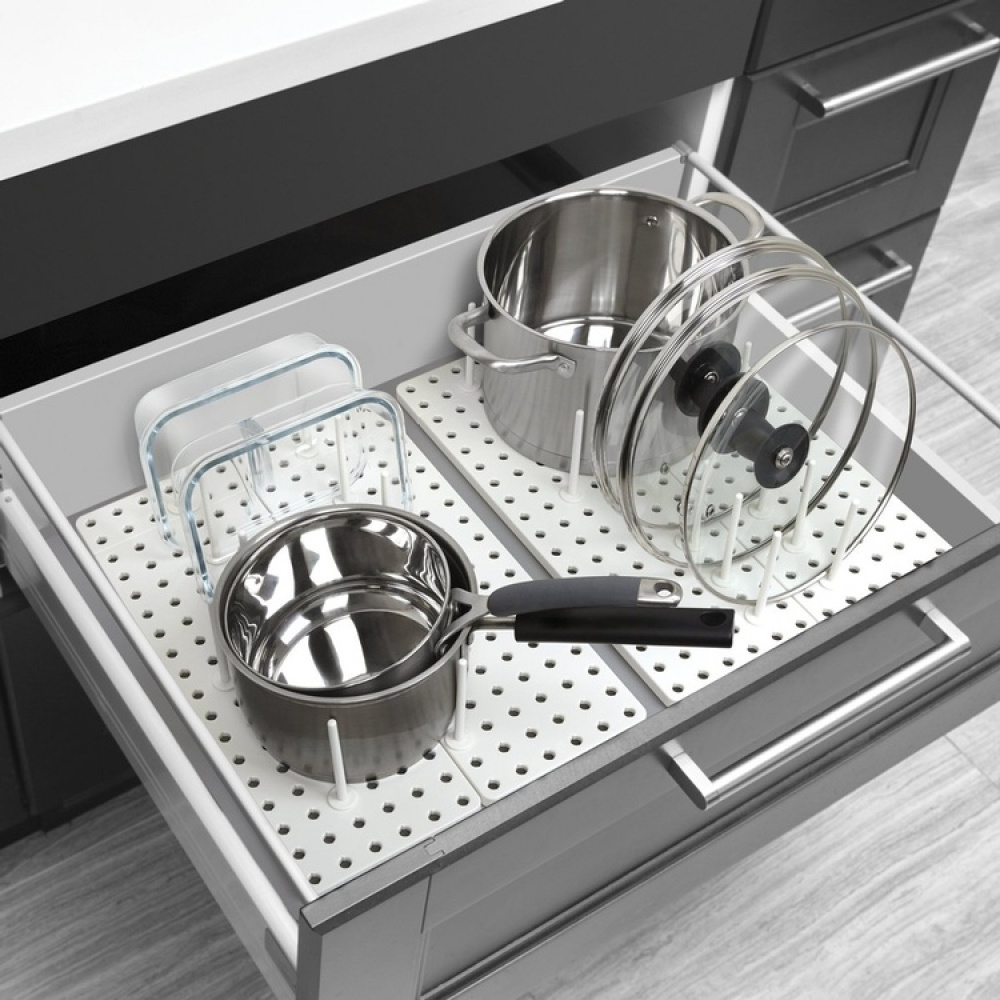 Drawer Organizer, Set of 2, Adjustable, PEGGY, Umbra, White in the group Storage / Kitchen storage / Kitchen cabinet organizers at SmartaSaker.se (41950)