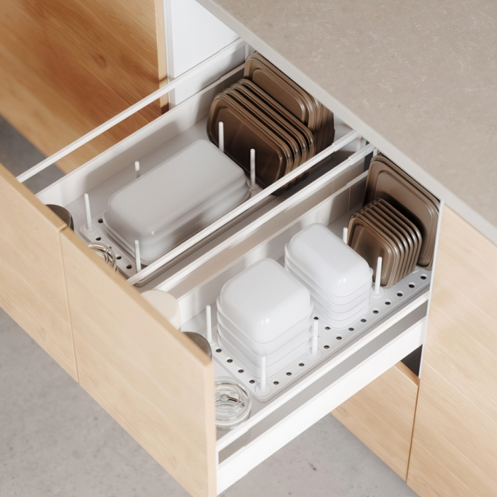 Drawer Organizer, Set of 2, Adjustable, PEGGY, Umbra, White in the group Storage / Kitchen storage / Kitchen cabinet organizers at SmartaSaker.se (41950)
