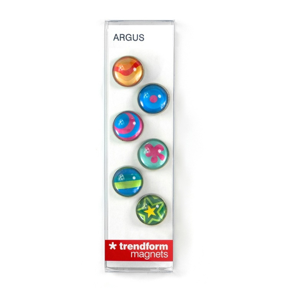 Magnets, Set of 6, ARGUS, Ø 1,7 cm, assorted in the group Storage / Magnets and adhesives at SmartaSaker.se (41961)