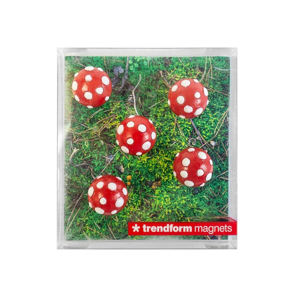 Magnets, Set of 5, MUSHROOM, Red / White in the group Storage / Magnets and adhesives at SmartaSaker.se (41967)