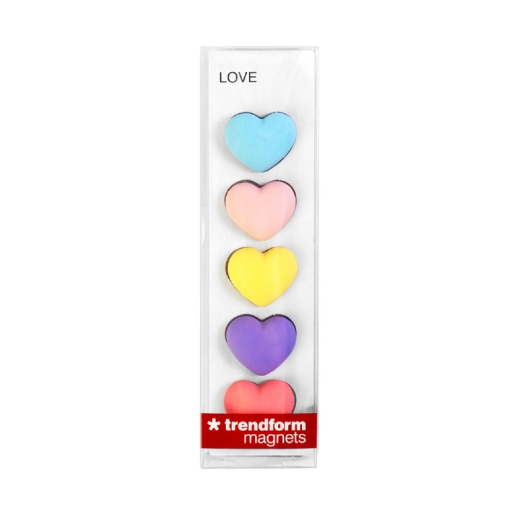 Magnets, Hearts, Set of 5, LOVE, Multicolor in the group Storage / Magnets and adhesives at SmartaSaker.se (41971)