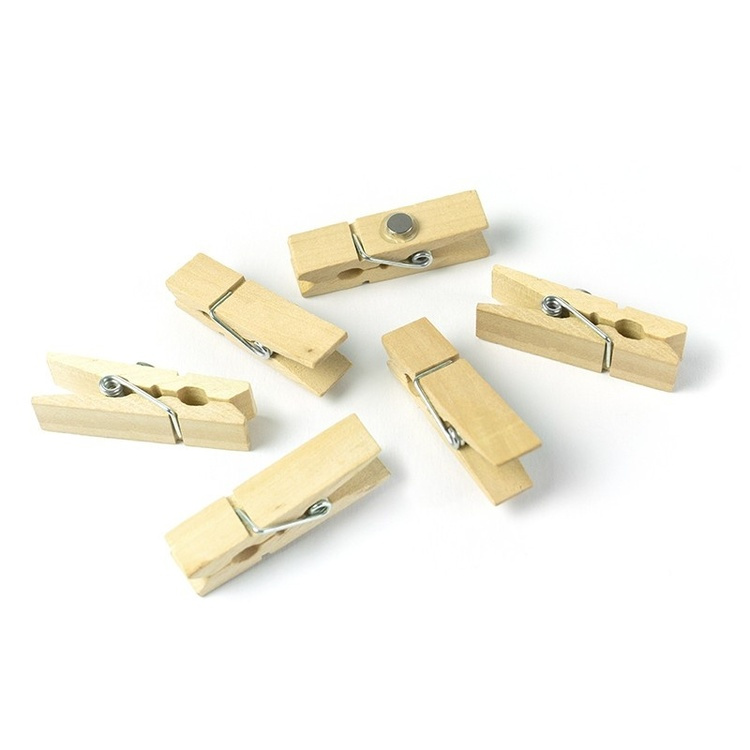 Magnet clips, Set of 6, WOODY KLIP, 1 x H 4,5cm , Nature in the group Storage at SmartaSaker.se (41975)