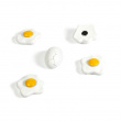 Magnets, Set of 5, EGG, White / Yellow Magnets, Set of 5, EGG, White / Yellow