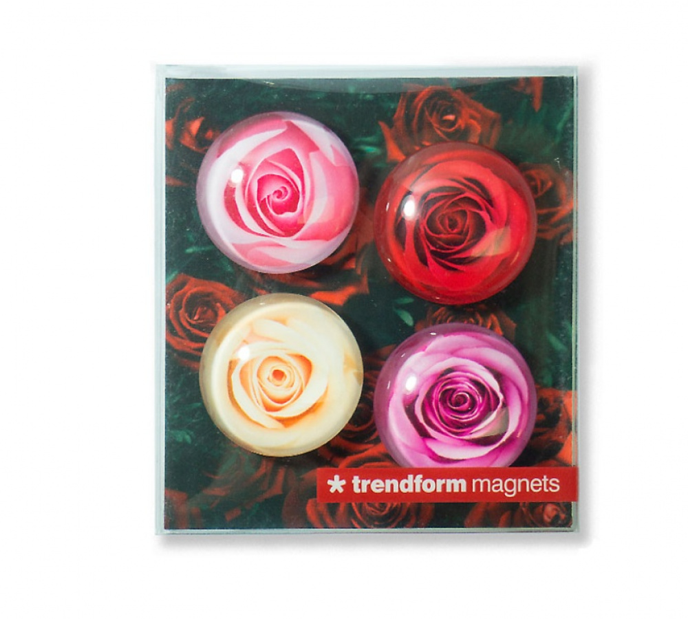 Magnets, glass, ROSES, Ø 3,5 cm, 4 psc, Assorted in the group Storage / Magnets and adhesives at SmartaSaker.se (41980)