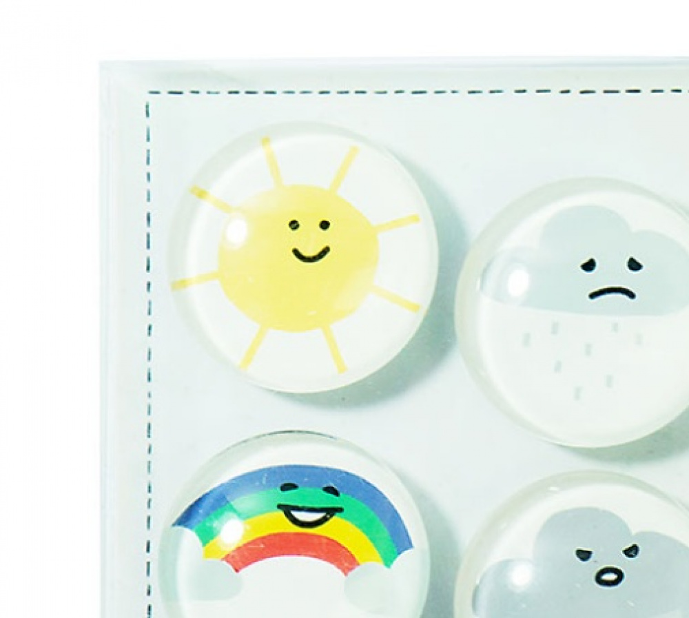 Magnets, glass, Set of 4, MOOD, Ø 3,5 cm, Assorted in the group Storage / Magnets and adhesives at SmartaSaker.se (41981)