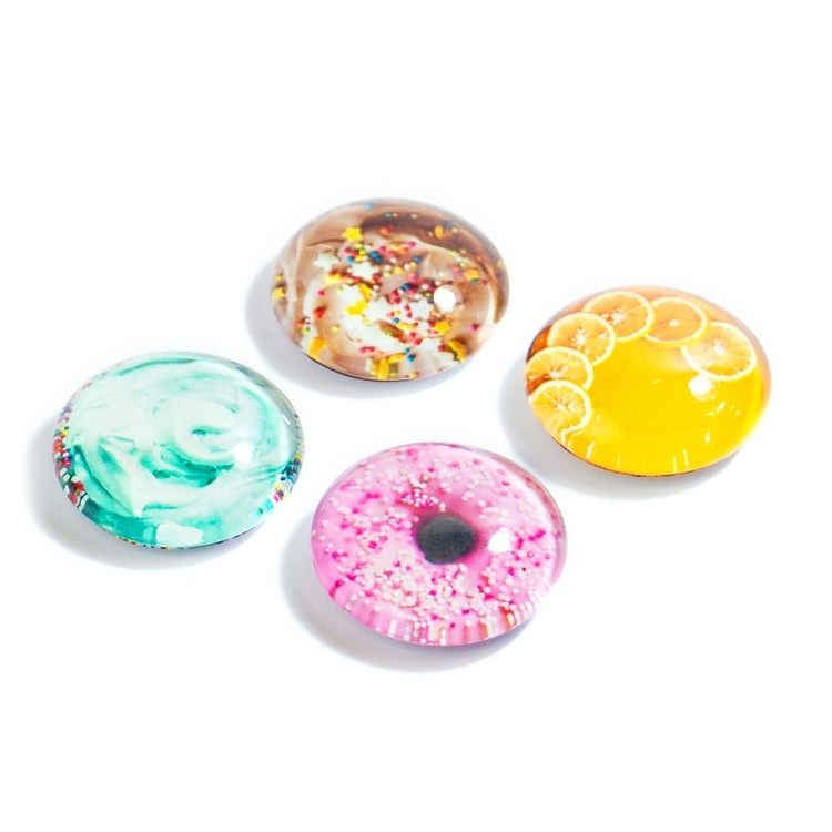 Magnets, glass, Set of 4, SWEETS, Ø 3,5 cm, Assorted in the group Storage / Magnets and adhesives at SmartaSaker.se (41982)