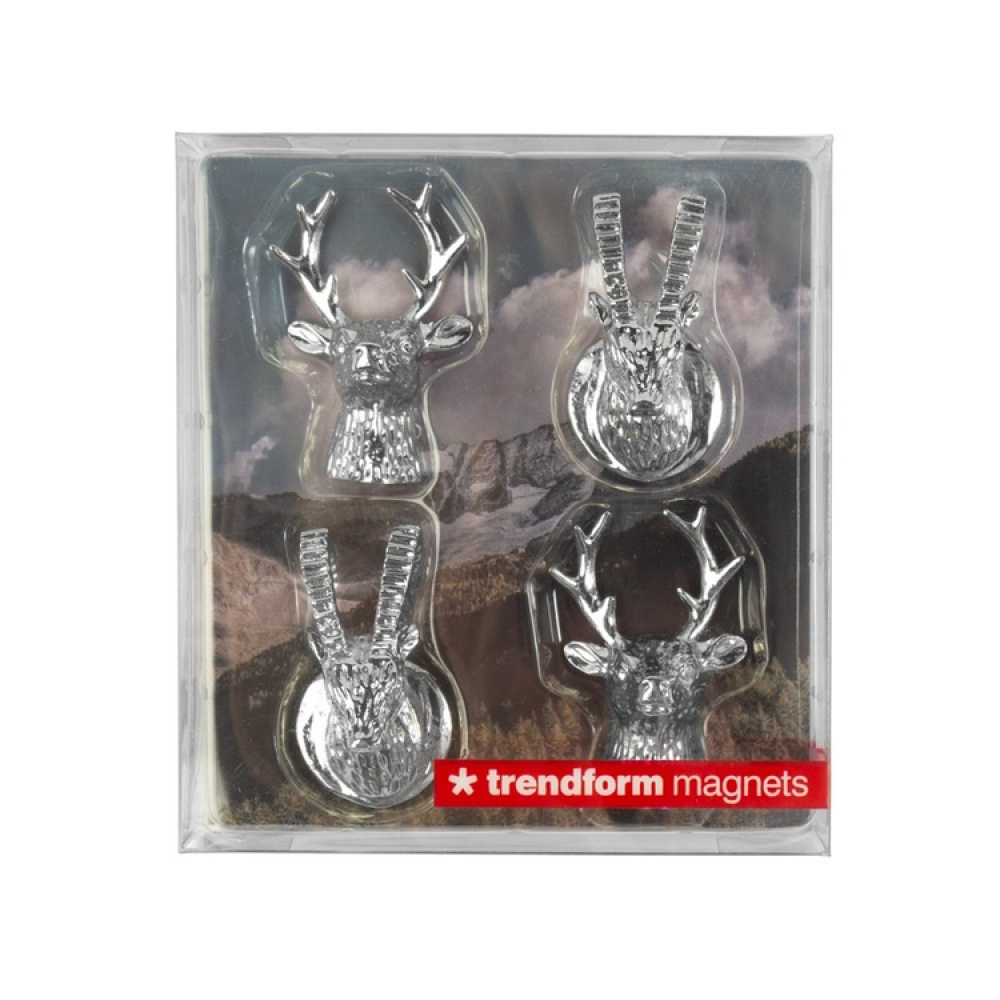 Magnets in metal Deer and Ibex Set of 4, ALPINE, Silver in the group Storage / Magnets and adhesives at SmartaSaker.se (41987)