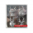 Magnets in metal Deer and Ibex Set of 4, ALPINE, Silver