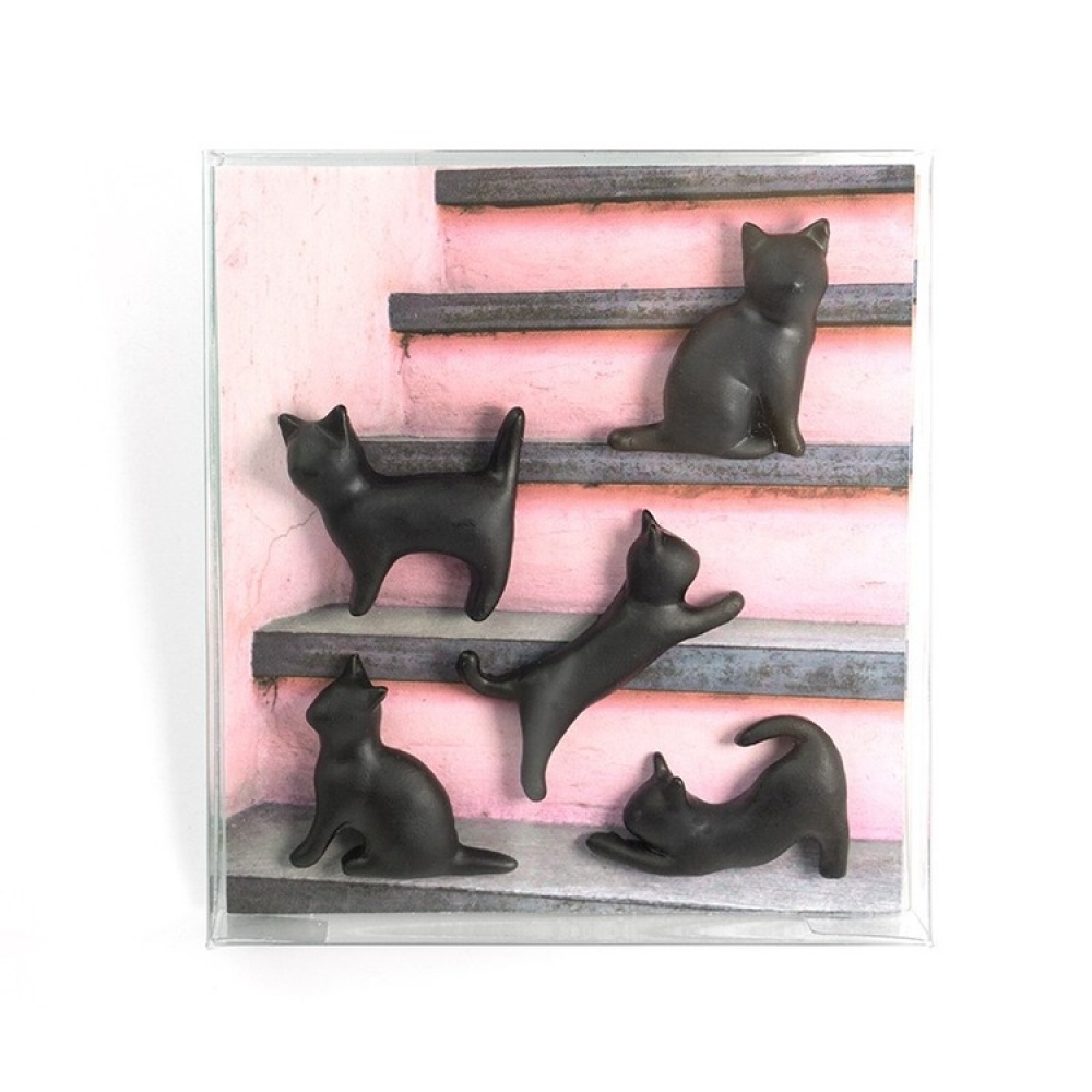 Magnets cats, Set of 5, MEOW, Black in the group Storage / Magnets and adhesives at SmartaSaker.se (41990)